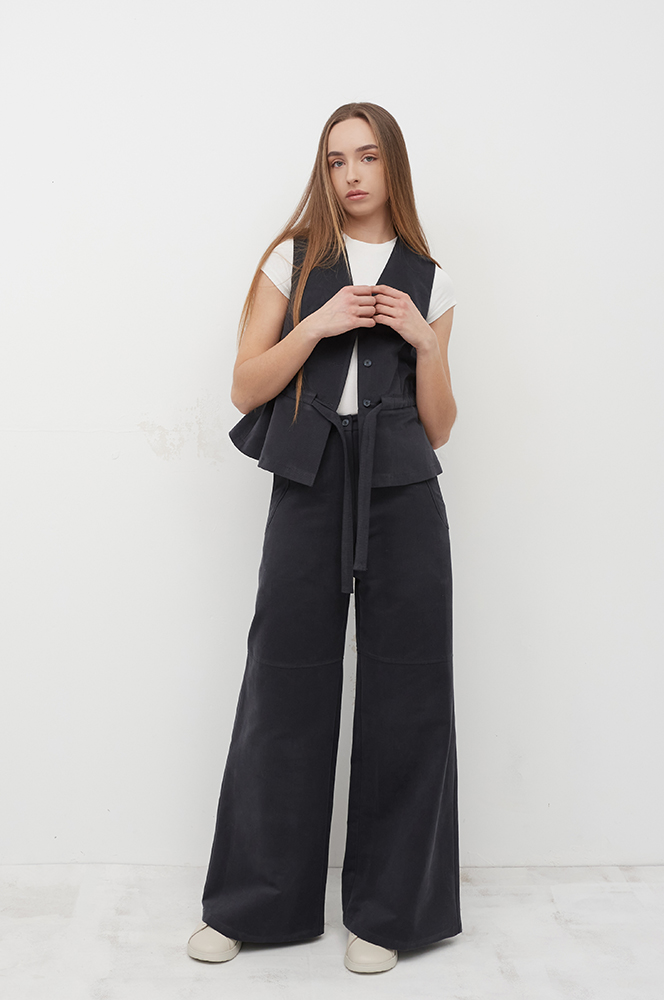 Штани бавовна широкі димчасто-синій (БР 92)